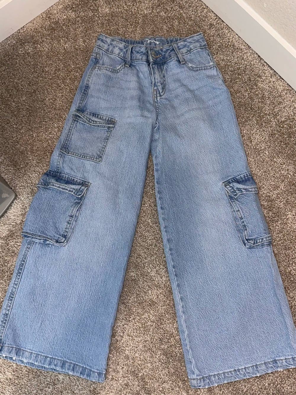 Art Class Light Blue Wide-Leg Cargo Jeans